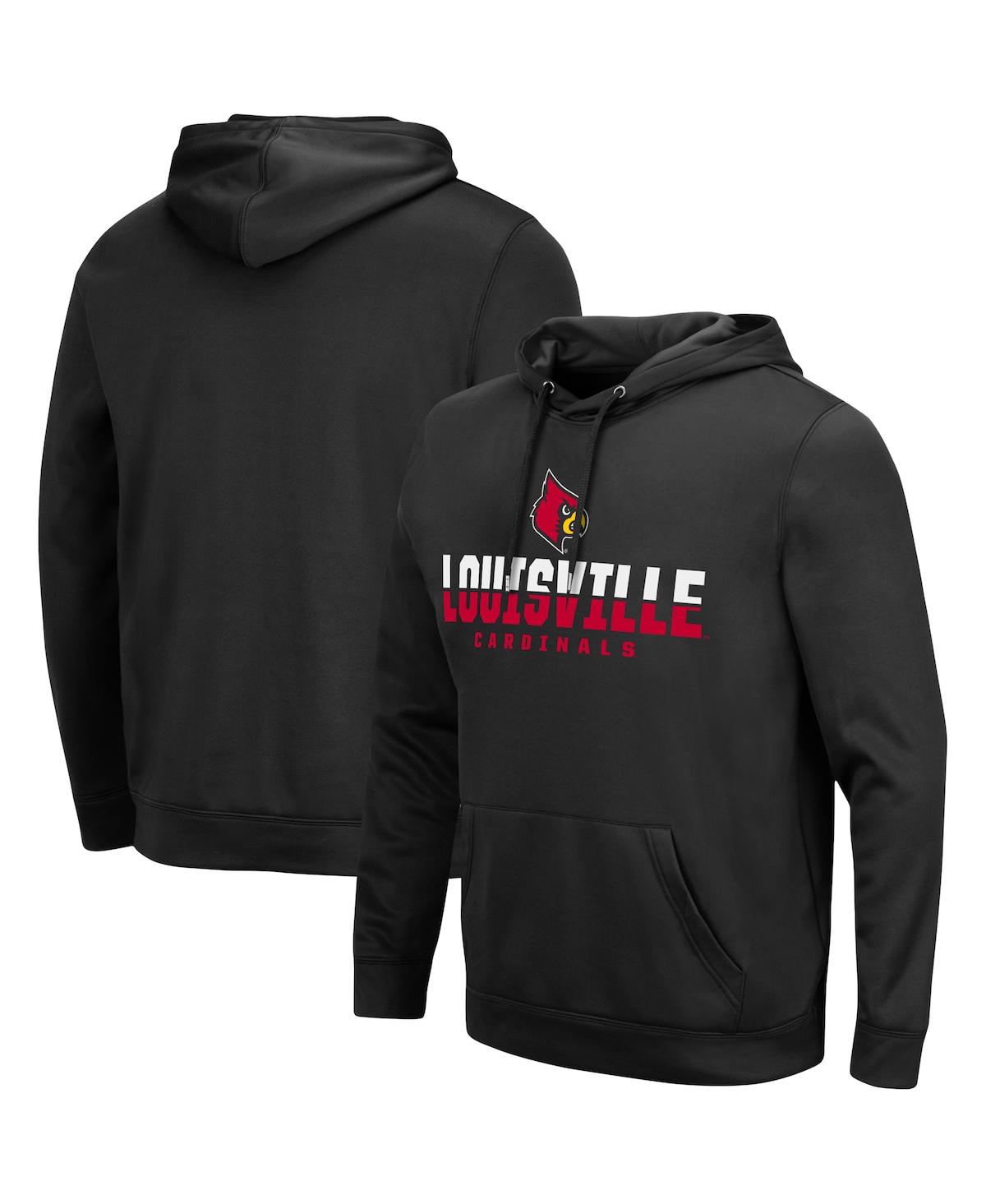 Men's Colosseum Black Louisville Cardinals Lantern Pullover Hoodie Size: Large