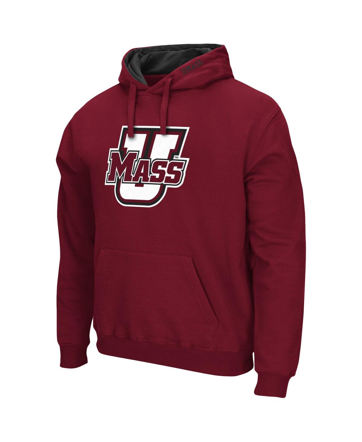 Shop Colosseum Men's  Maroon Umass Minutemen Arch And Logo Pullover Hoodie