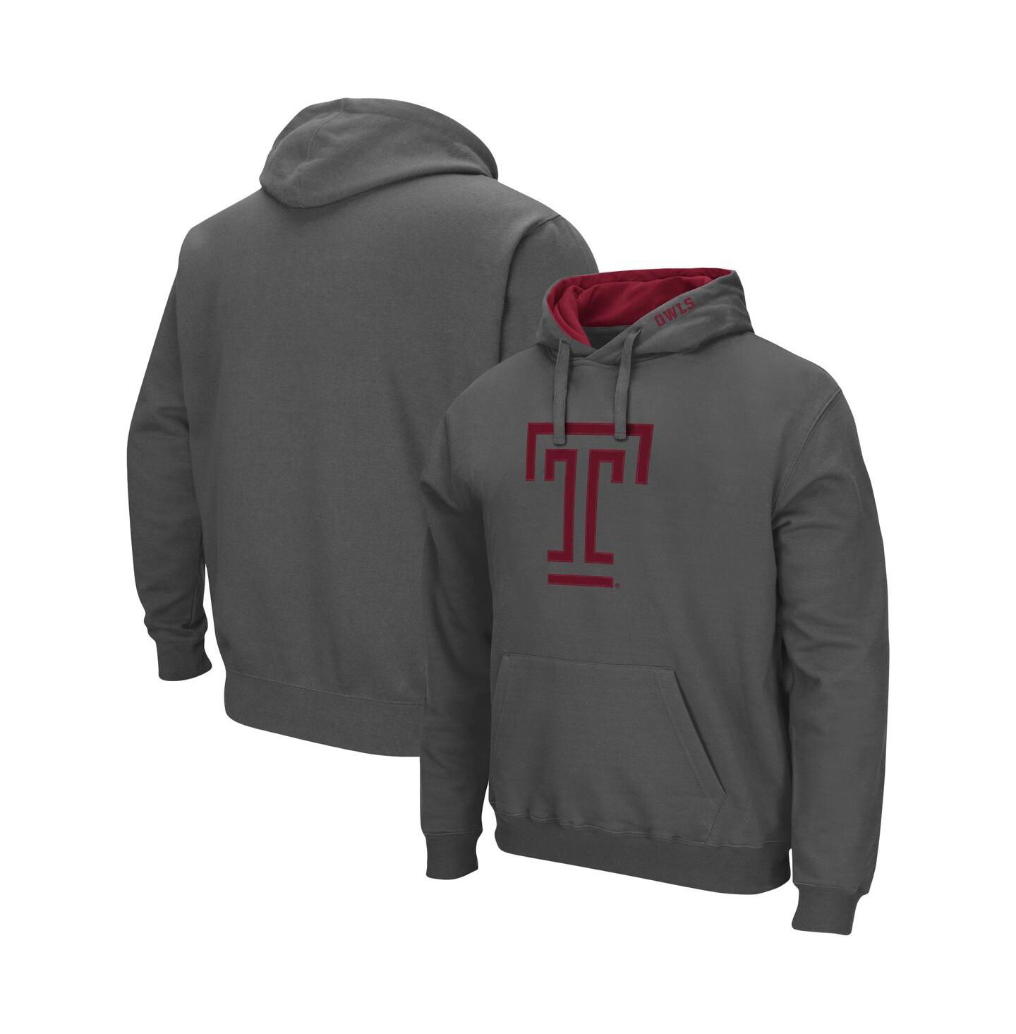 Мужское худи Colosseum Temple Owls Arch and Logo Pullover, цвет: Угольный — фото 1