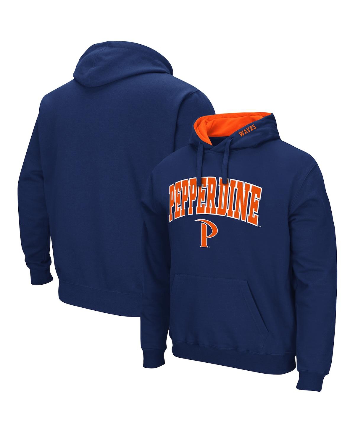 Shop Colosseum Men's  Navy Pepperdine Waves Arch And Logo Pullover Hoodie