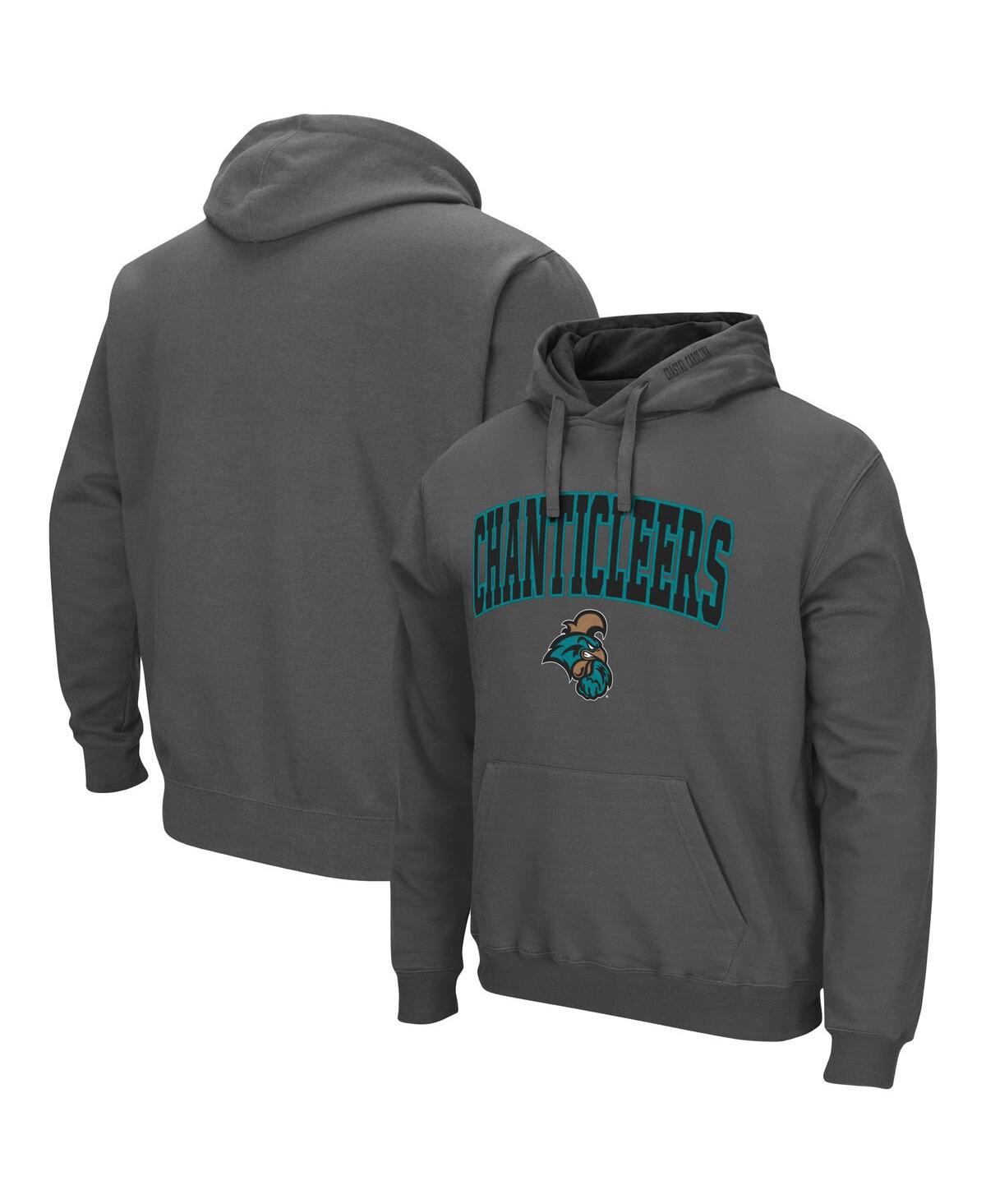 Colosseum Charcoal Coastal Carolina Chanticleers Arch And Logo Pullover Hoodie In Charcoal