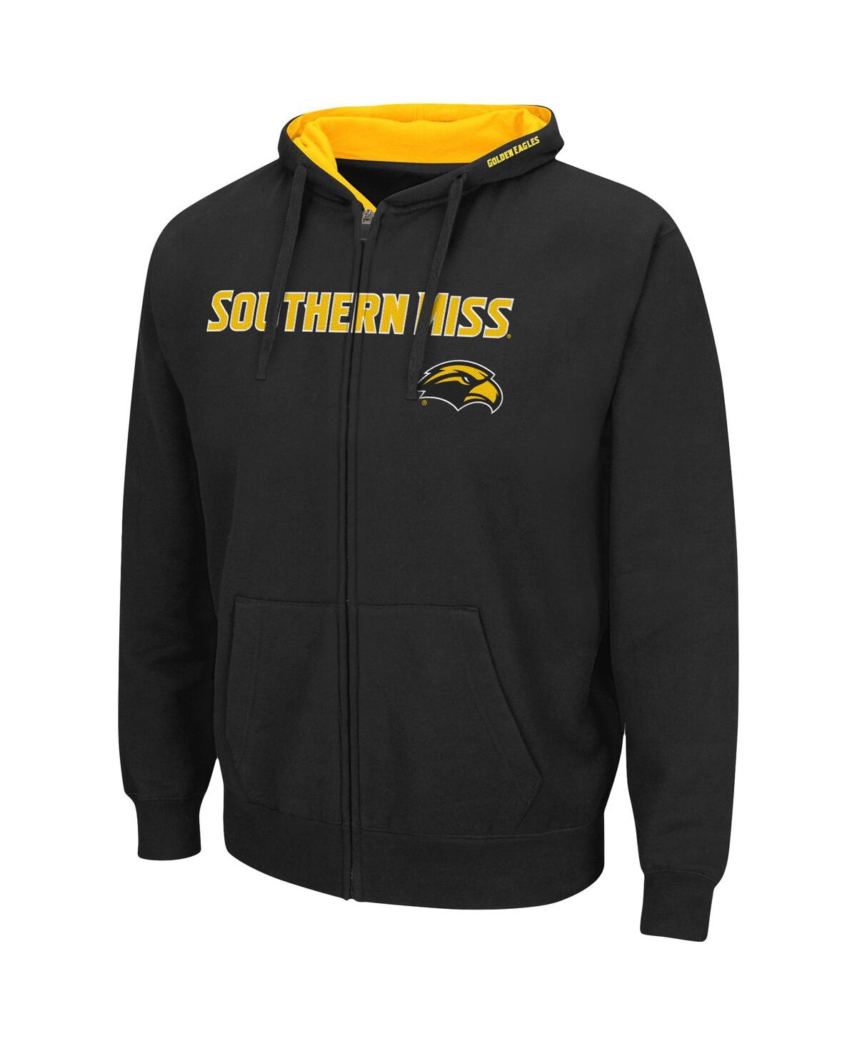 Men's ColosseumSouthern Miss Golden Eagles Arch and Logo 3.0 Full-Zip Hoodie - Black