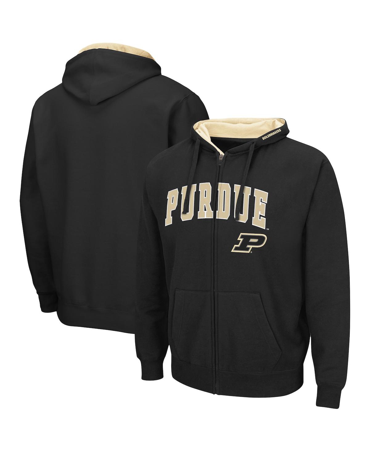 Colosseum Men's  Purdue Boilermakers Arch And Logo 3.0 Full-zip Hoodie In Black