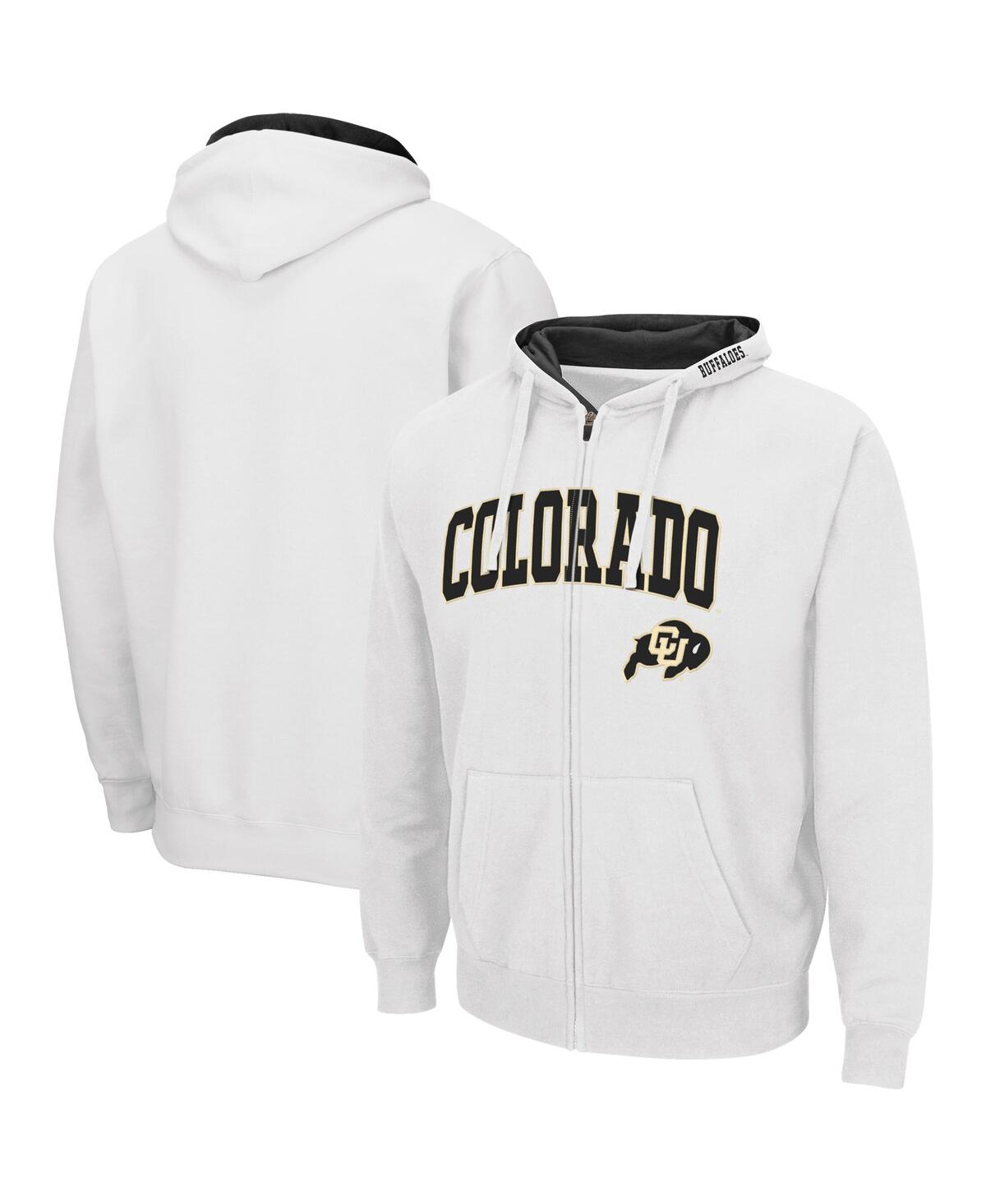 Colosseum Men's  White Colorado Buffaloes Arch And Logo 3.0 Full-zip Hoodie In White