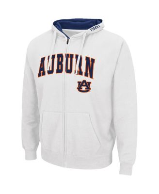 Men's White Auburn Tigers Arch and Logo 3.0 Full-Zip Hoodie