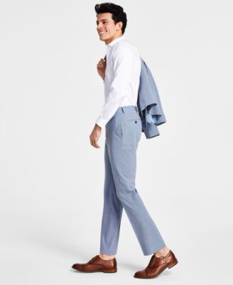 Bar III - Men's Slim-Fit Mini Check Suit Pants