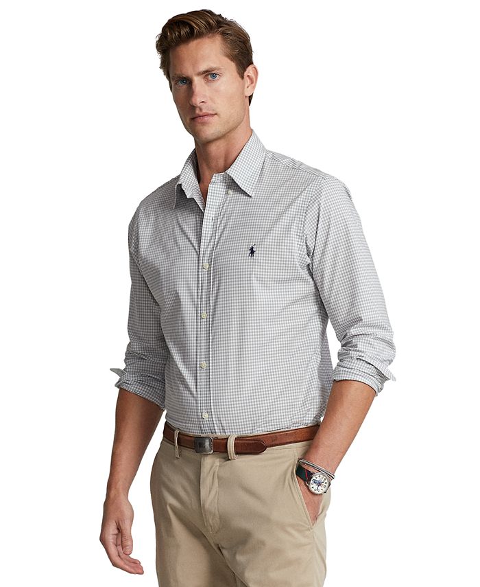 Polo Ralph Lauren Men's Classic-Fit Gingham Stretch Poplin Shirt - Macy's