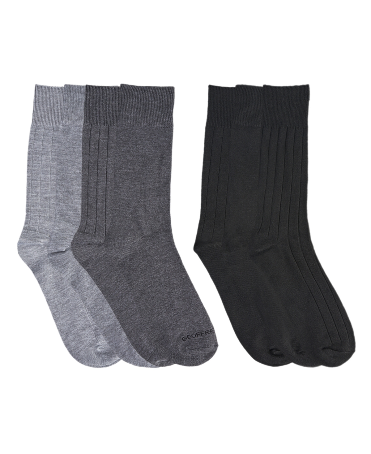 Men's Dress Crew Socks, Pack of 7 - Black, Gray