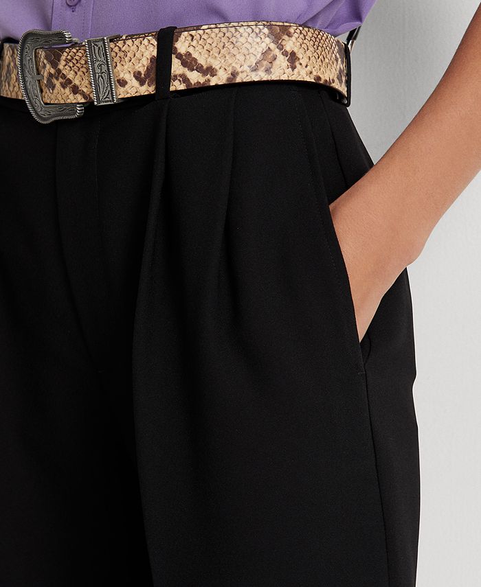 Lauren Ralph Lauren Women's Pleated Sablé Crepe Pants Macy's