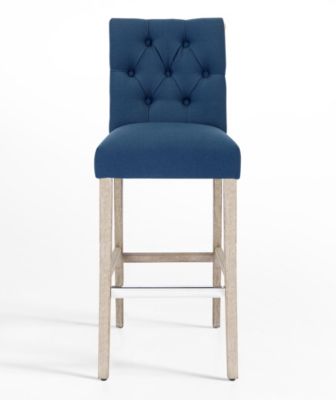 29" Upholstered Linen Fabric Tufted Bar Stool Chair image