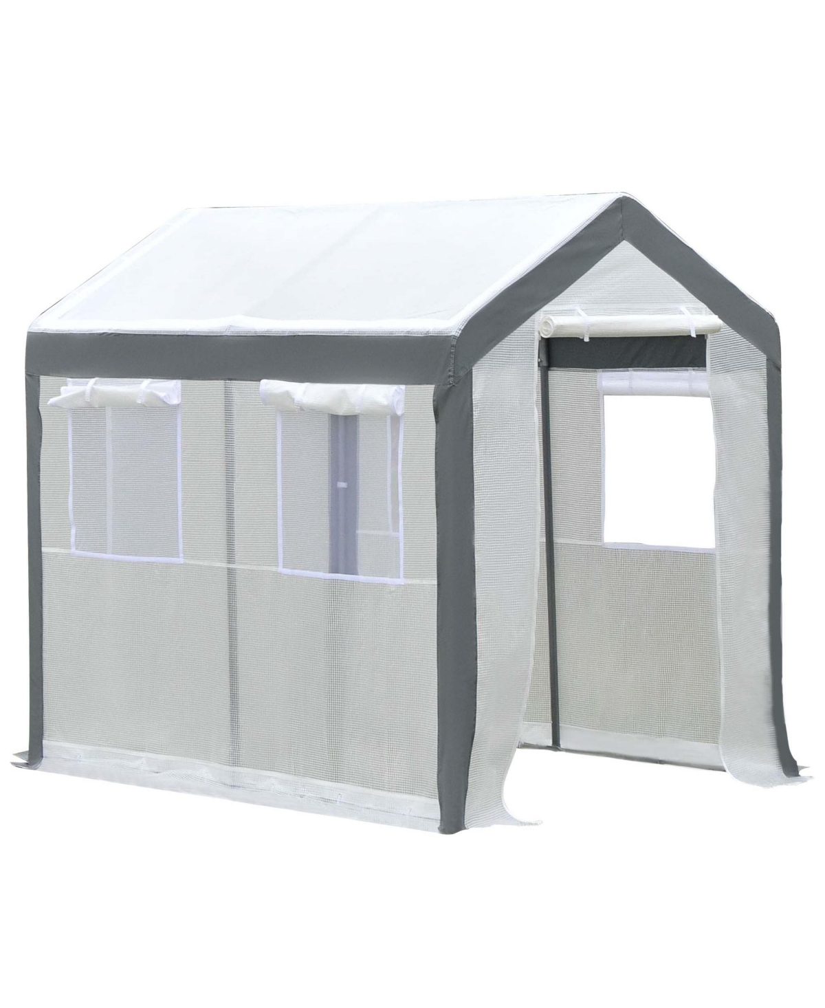 8' x 6' x 7.5' Steeple Walk-In house Tunnel Portable Garden Steel Frame - White