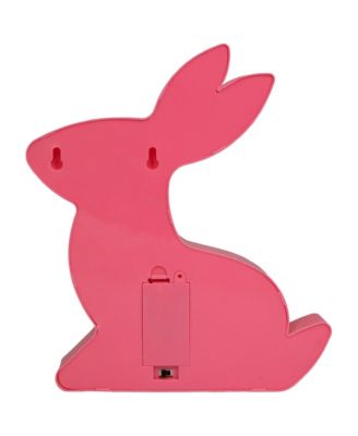 LED Lighted Pink Easter Bunny Marquee Wall Sign, 9.5"
