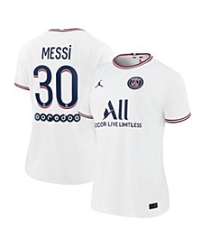 Women's Brand Lionel Messi White Paris Saint-Germain 2021/22 Fourth Replica Jersey