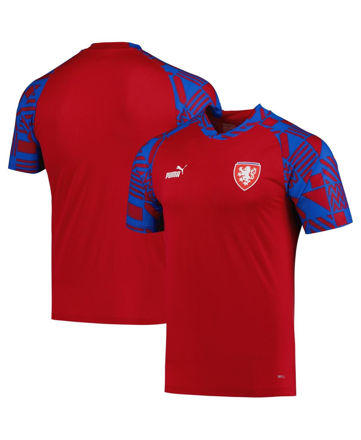 Men's PumaCzech Republic National Team Pre-Match Raglan DryCELL V-Neck Top - Red