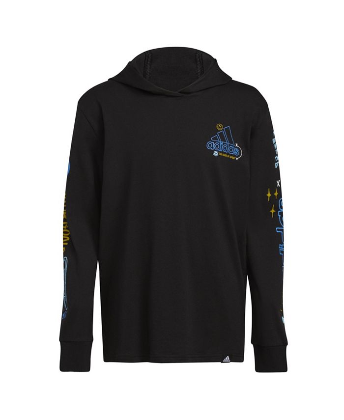 adidas Big Boys Long Sleeve Doodle Hooded T shirt Macy s