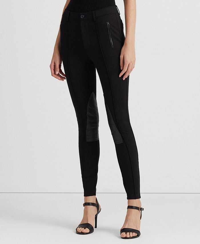 Women's Faux Leather Pull-on Ponte Legging
