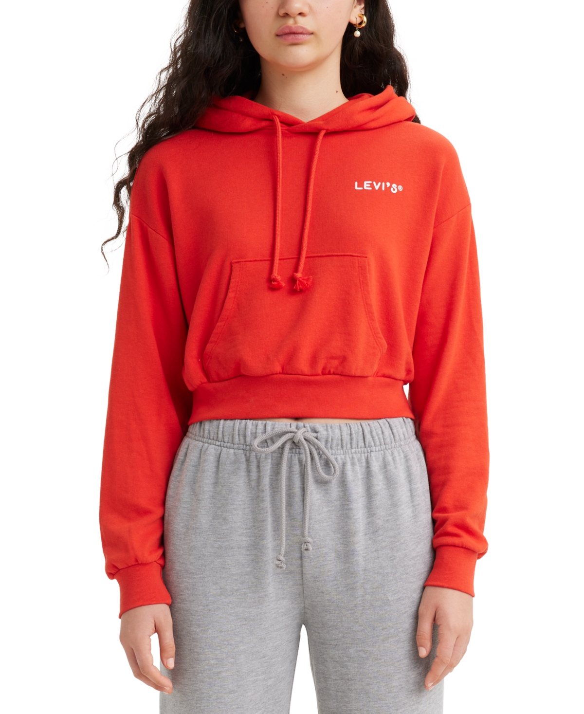  Levi's Women's Graphic Cropped Laundry Day Hoodie, Created for Macy's