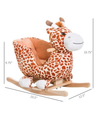 Baby Rocking Horse, Plush Animal Rocker w/ Realistic Sound, Pedals
