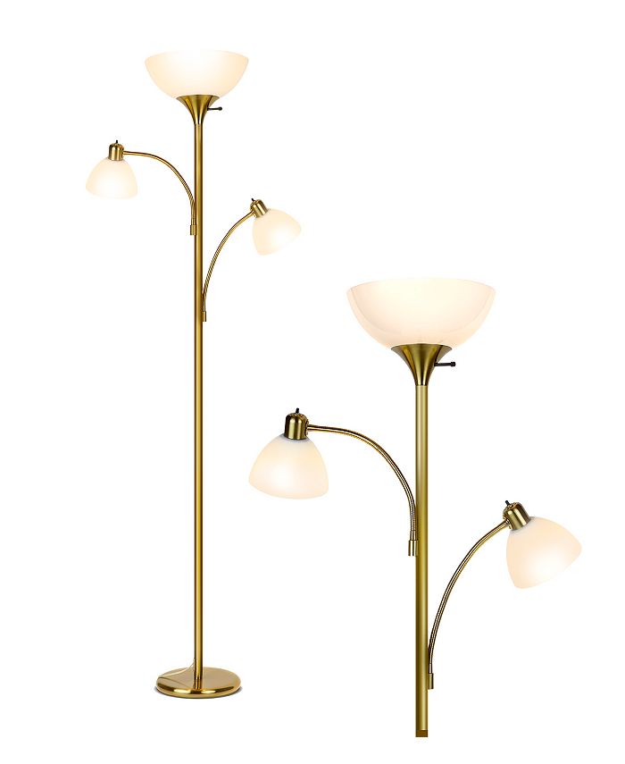Brightech Sky Dome Double LED Torchiere Floor Lamp with 2 Reading