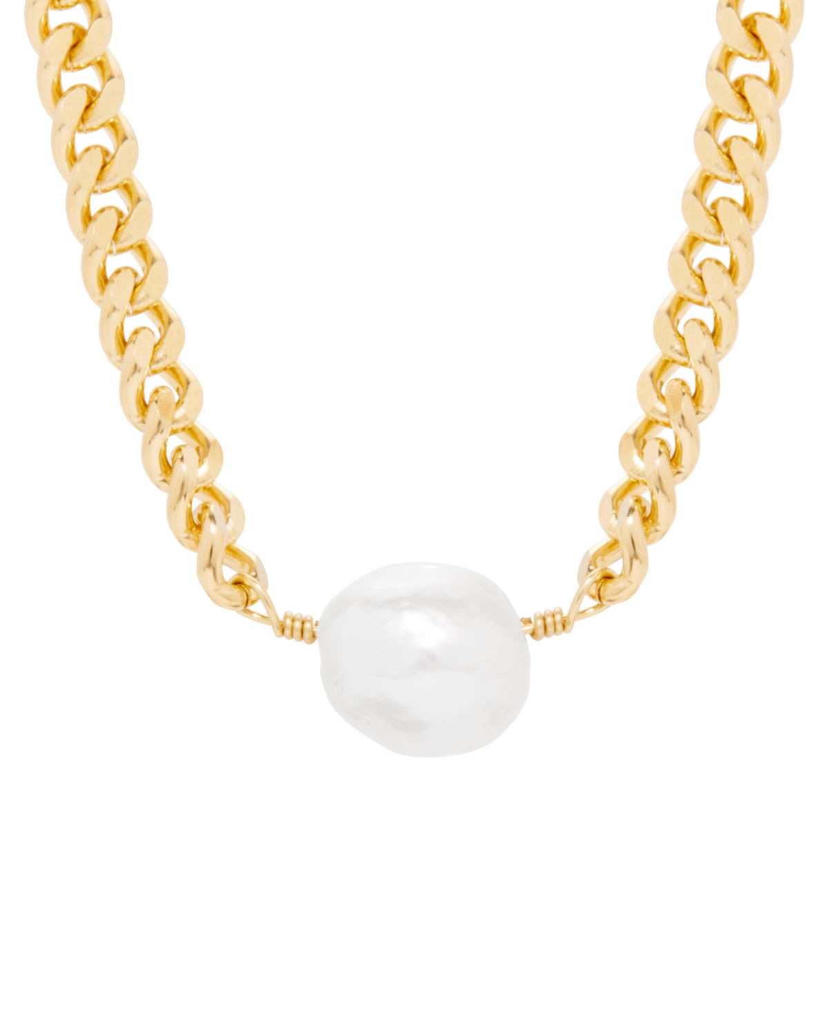 Carter Biwa Imitation Pearl Necklace - K Gold Plated