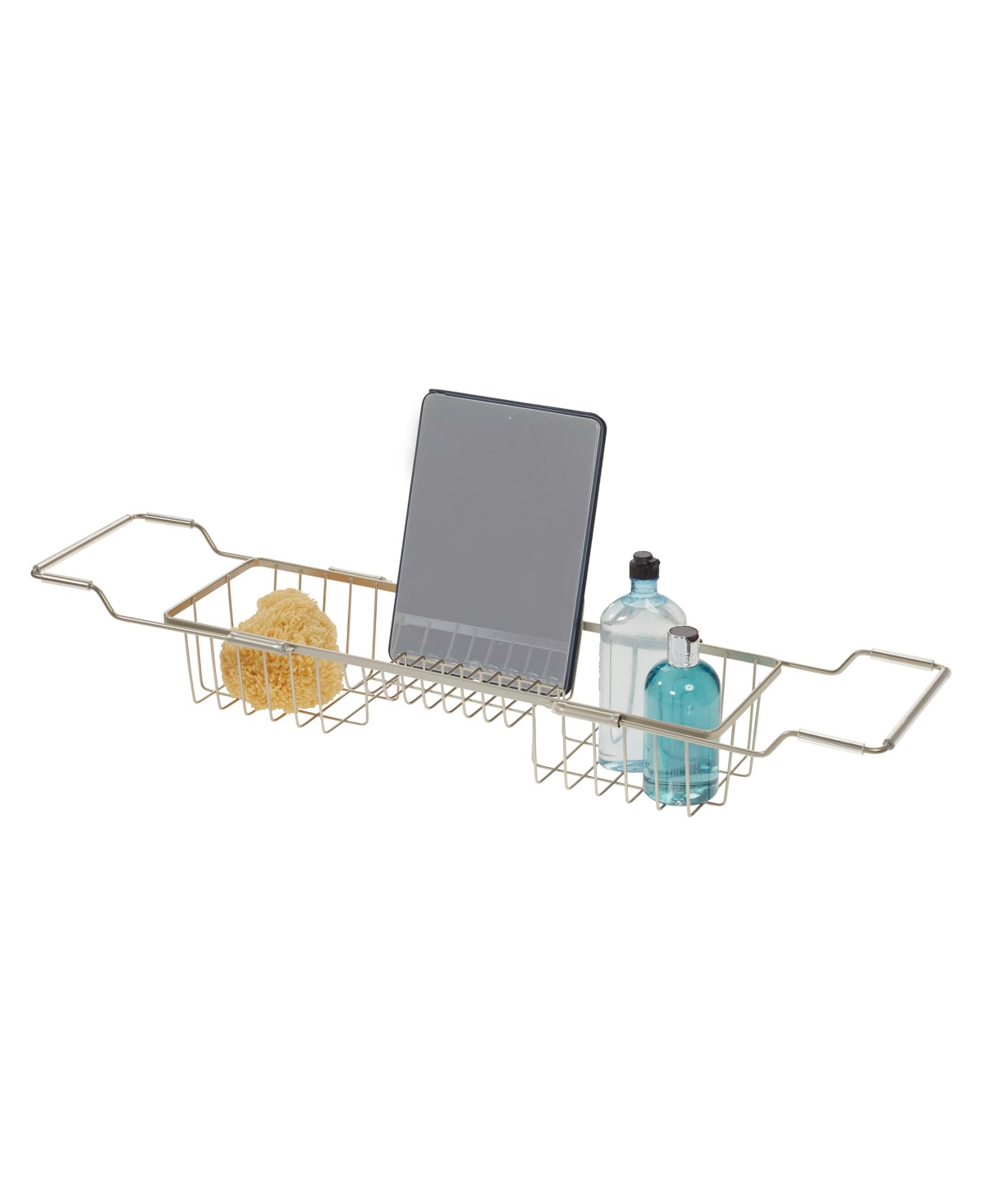 Shop Idesign Everett Adjustable Over Bathtub Caddy, Bath Tray In Satin