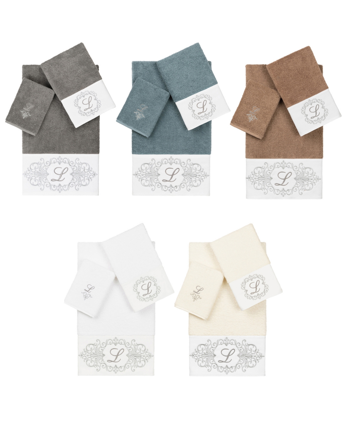 Shop Linum Home Turkish Cotton Monica Embellished Towel 3 Piece Set
