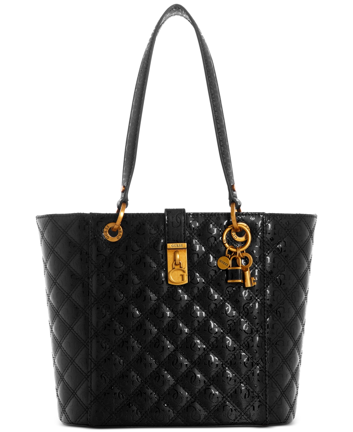 Guess Noelle Elite Quilted Tote In Brown