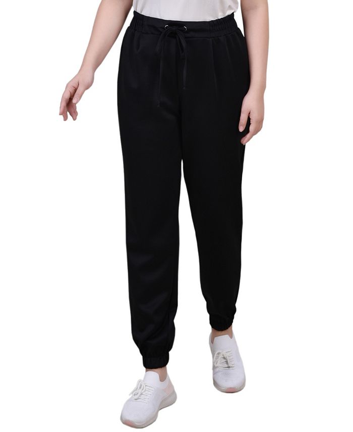 NY Collection Petite Stretch Crepe Jogger Pants - Macy's