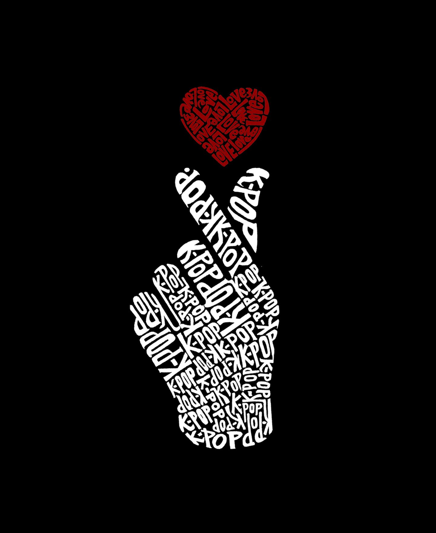 Мужская футболка LA Pop Art K-pop Word Art Long Sleeves, цвет: Чёрный — фото 3