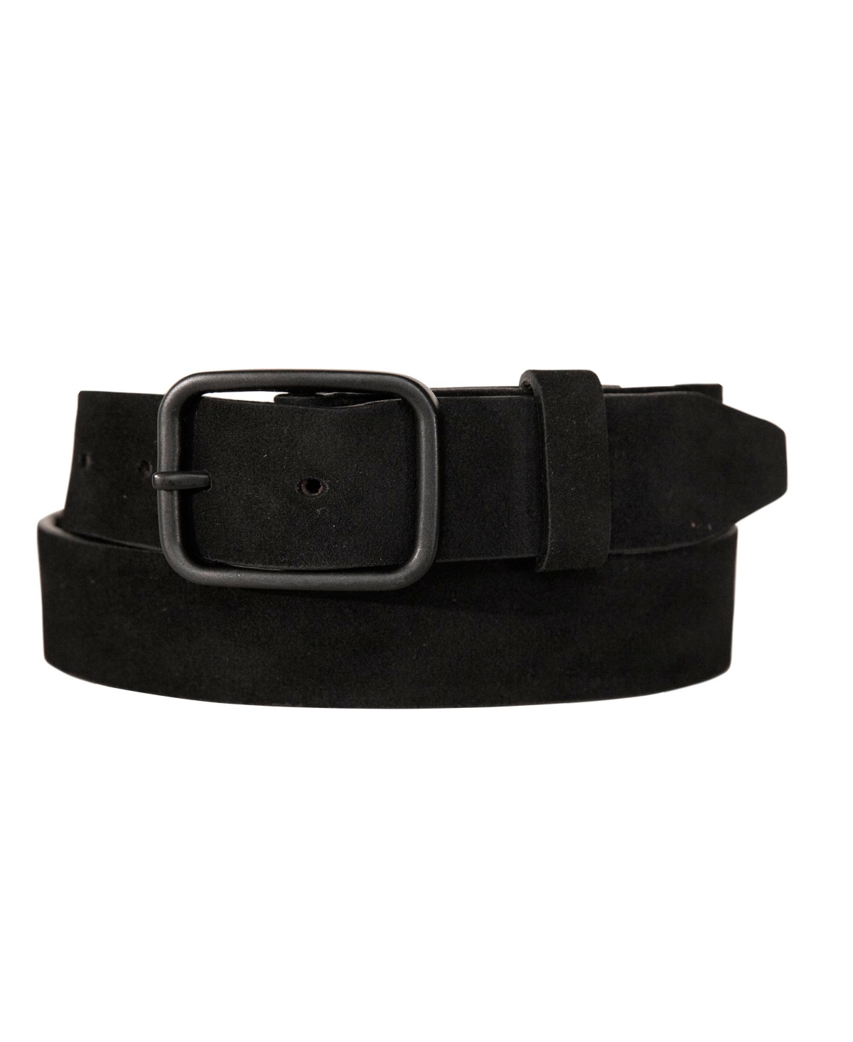 Men's Distressed Suede Leather Belt - Black