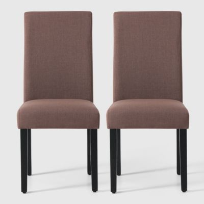 Upholstered Linen Fabric Dining Chair Set of 2