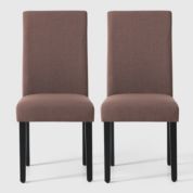 Furniture of America Raab Faux Leather Arm Chair in Dark Walnut (Set of 2)