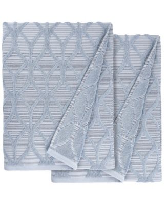 Alev Jacquard 2 Piece Turkish Cotton Bath Towel Set