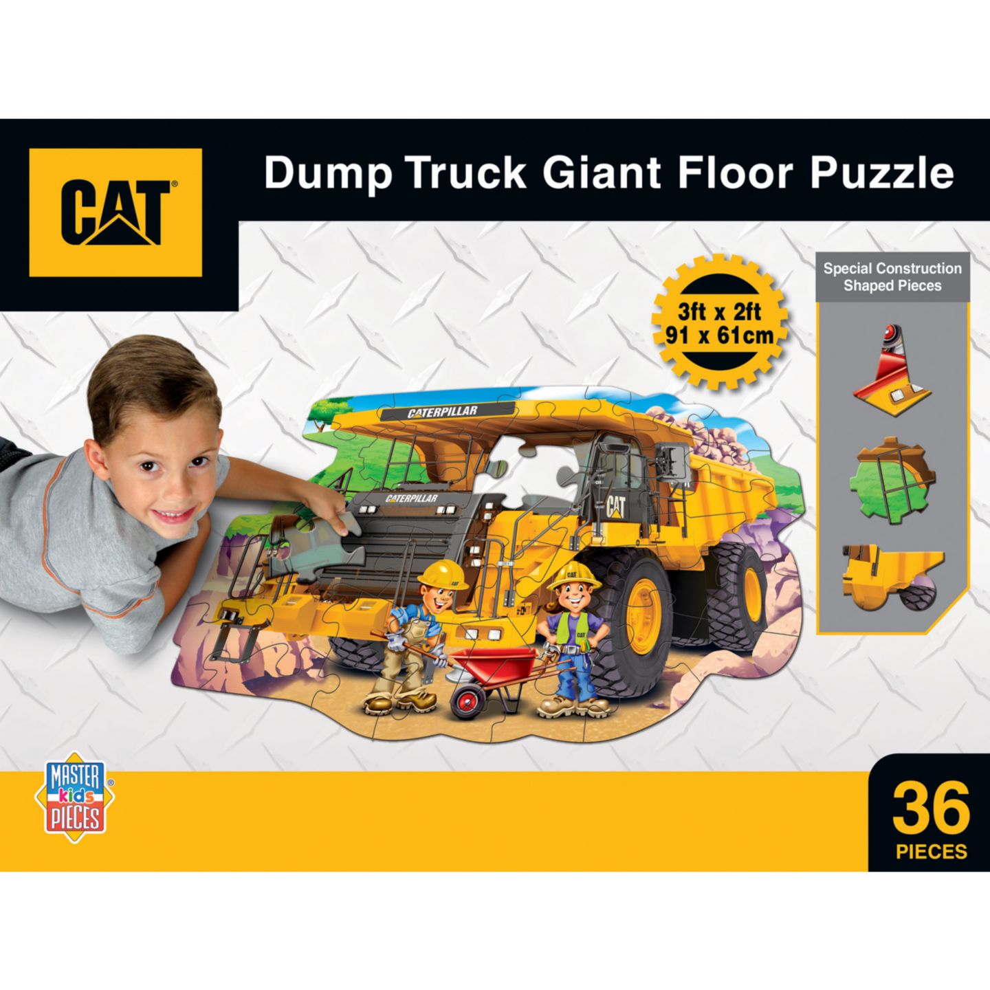 Детский пазл MasterPieces Puzzles Caterpillar Dump Truck 36-Piece Floor Puzzle, Ages 3+, цвет: Разноцветный — фото 3