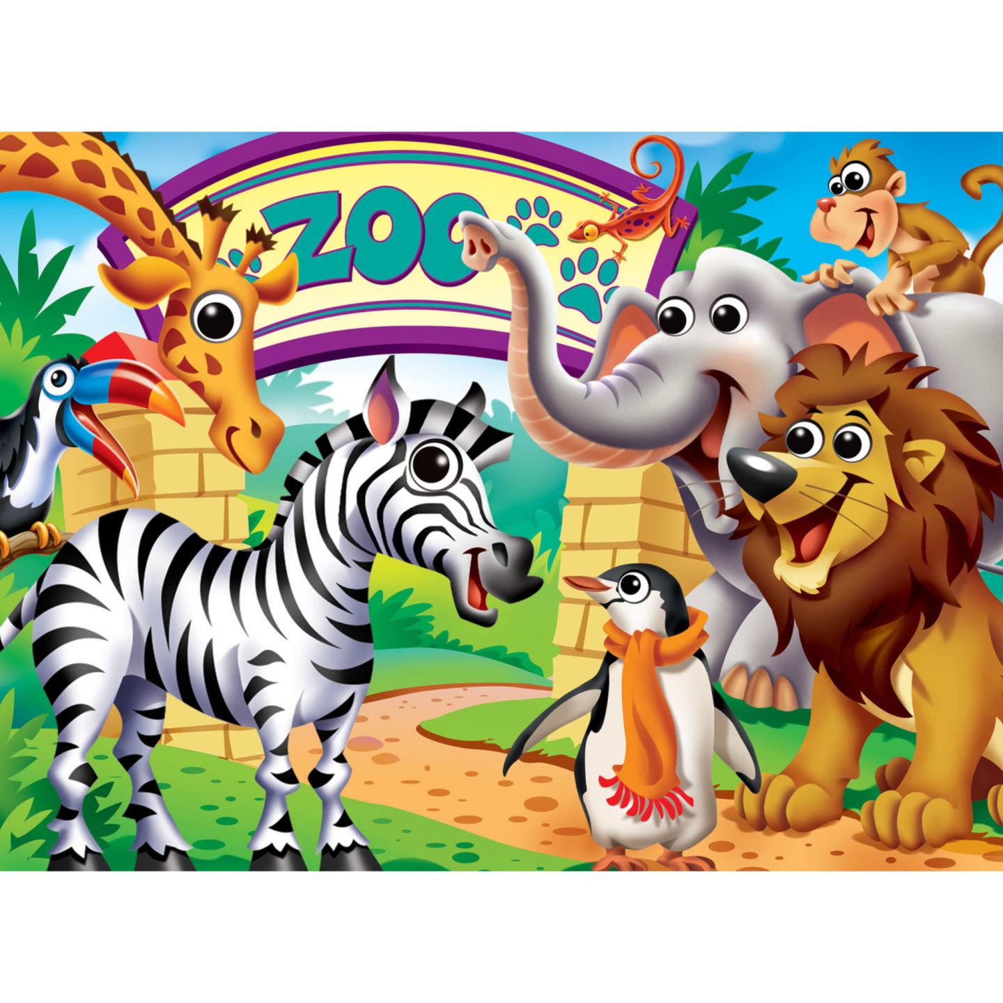 Детские игрушки MasterPieces Puzzles Googly Eyes - Zoo Animals 48-Piece Puzzle, Ages 4+, цвет: Разноцветный — фото 2