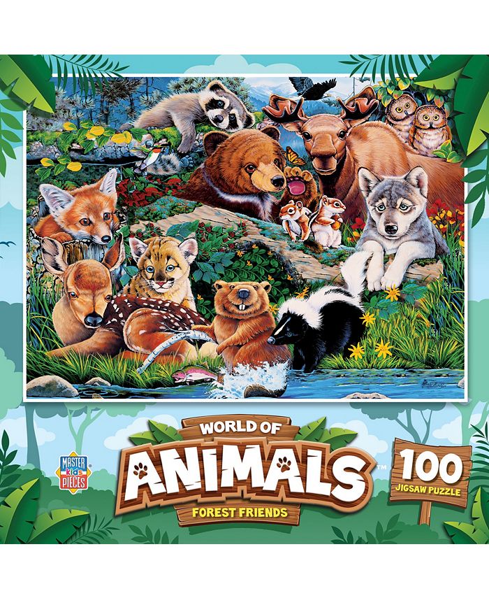 MasterPieces Puzzles World of Animals - Forest Friends 100 Piece Kids ...