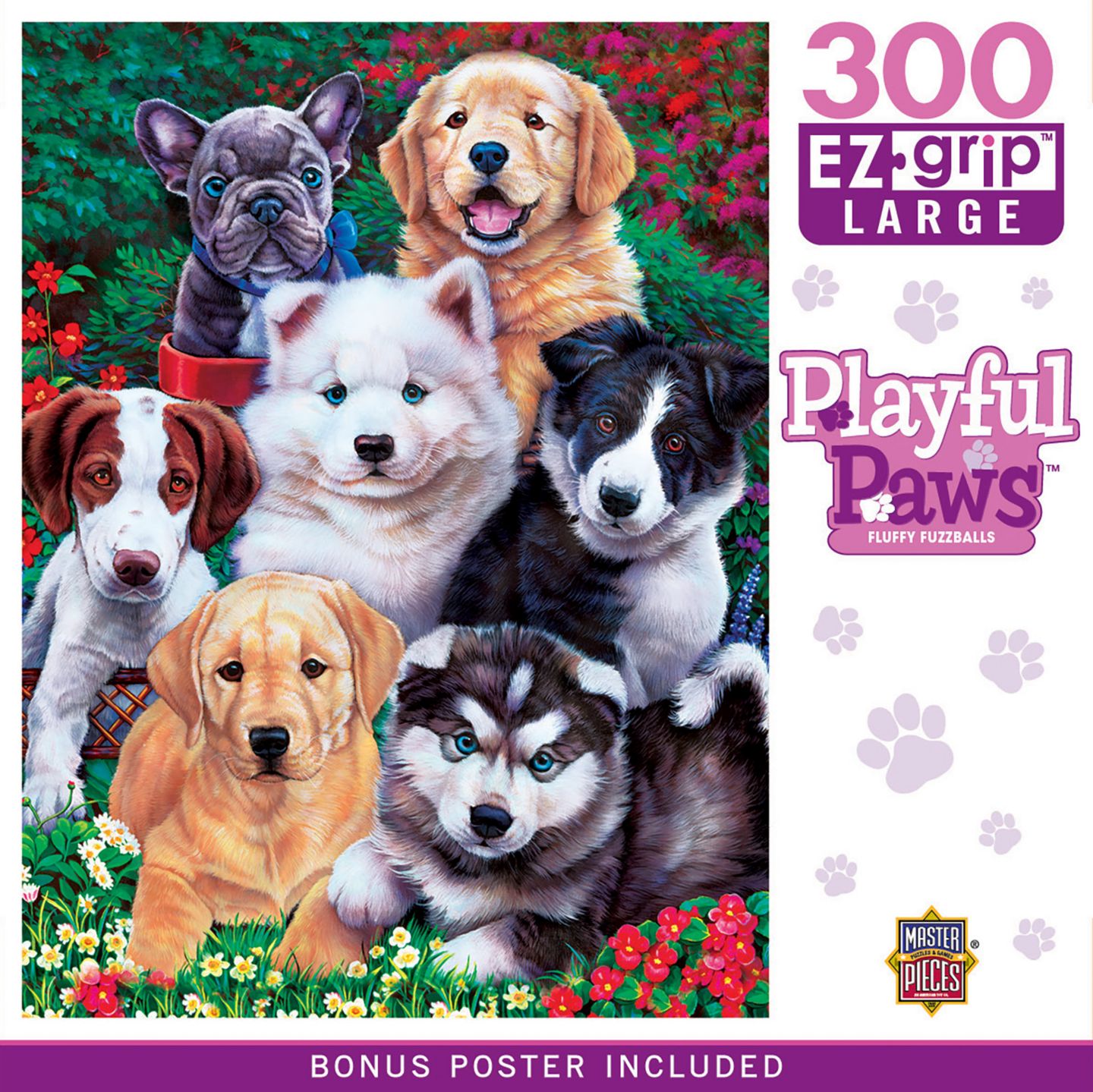 Детский пазл MasterPieces Puzzles Playful Paws Fluffy Fuzzballs Extra Large Pieces 300 Piece Puzzle, Ages 8+, цвет: Разноцветный — фото 1