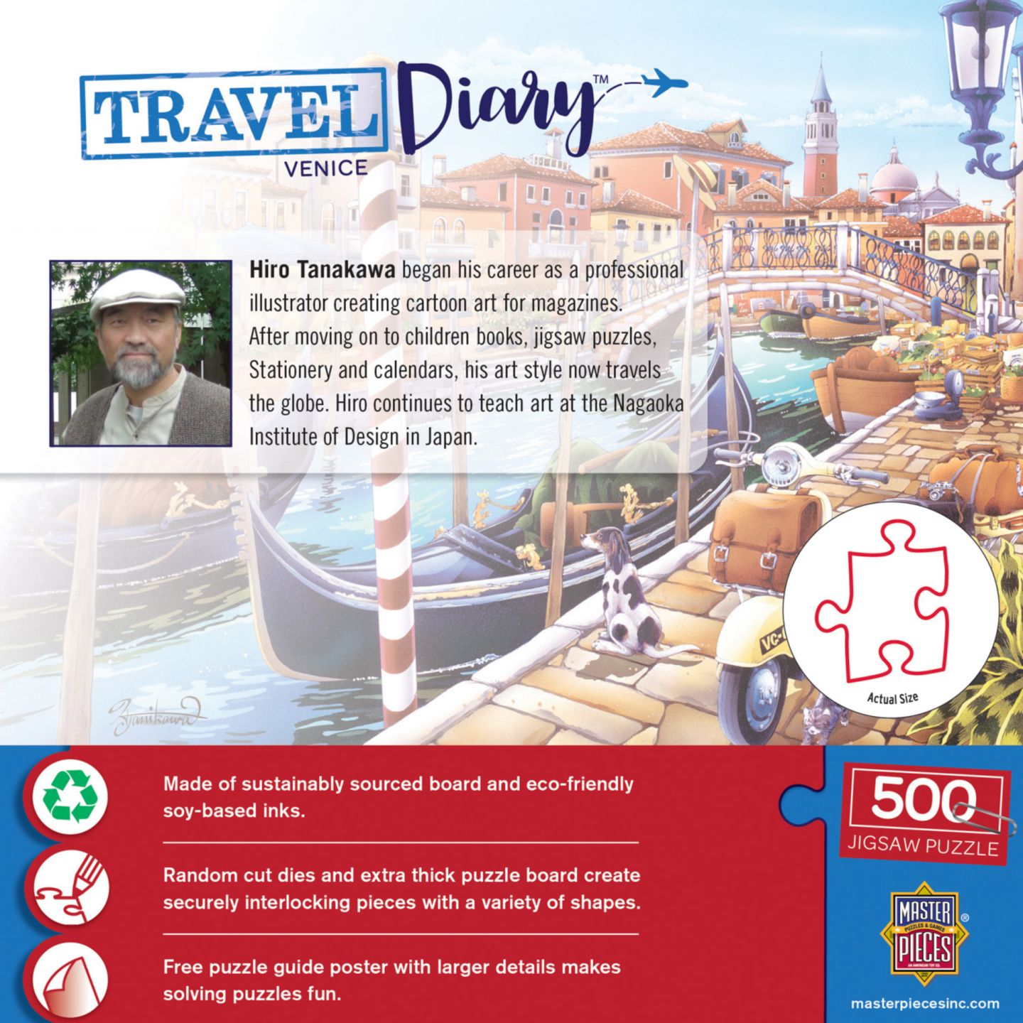 Детский пазл MasterPieces Puzzles Travel Diary Venice 500-Piece Jigsaw Puzzle for Adults, Ages 14+, цвет: Разноцветный — фото 3