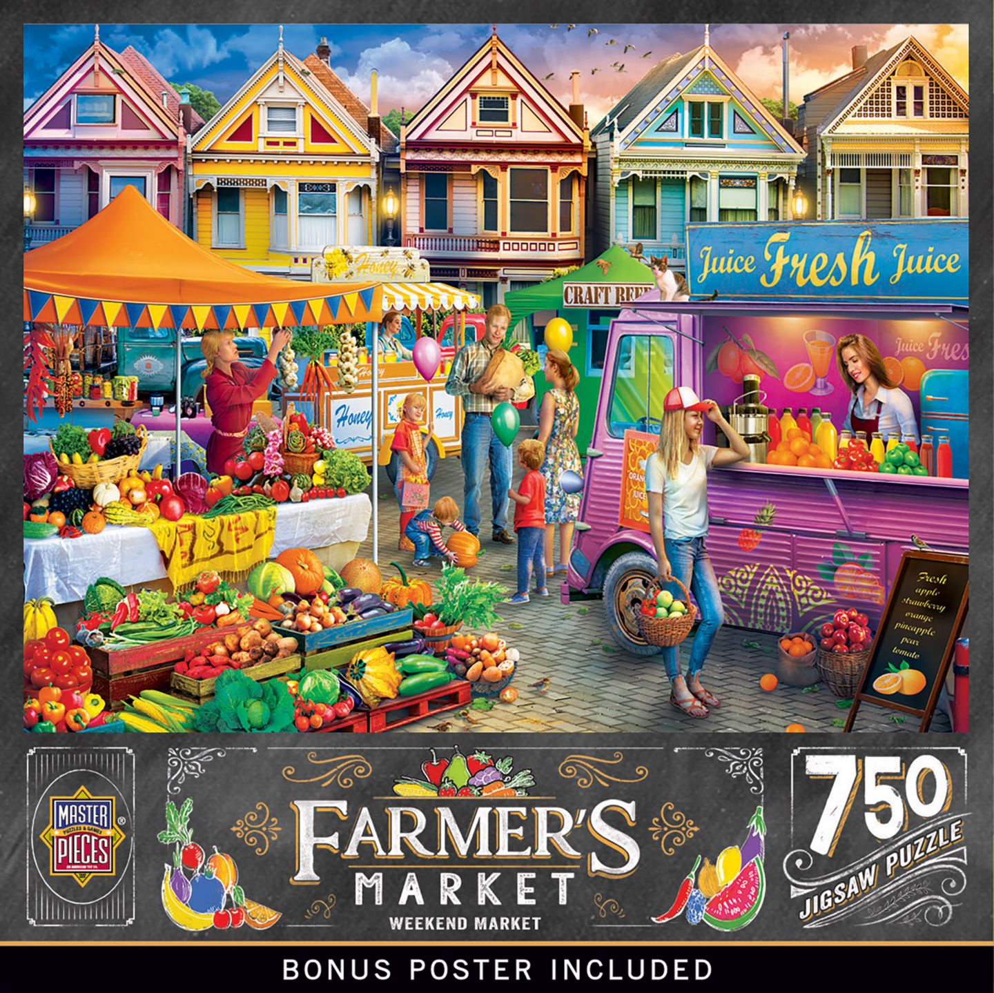 Пазл MasterPieces Puzzles Weekend Market, 750 деталей, от 14 лет, цвет: Разноцветный — фото 1