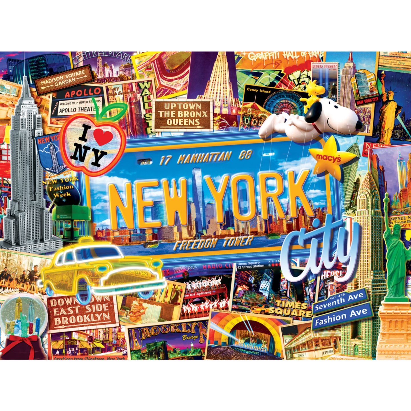 Детский пазл MasterPieces Puzzles Greetings From New York 550-Piece Puzzle, Ages 14+, цвет: Разноцветный — фото 2
