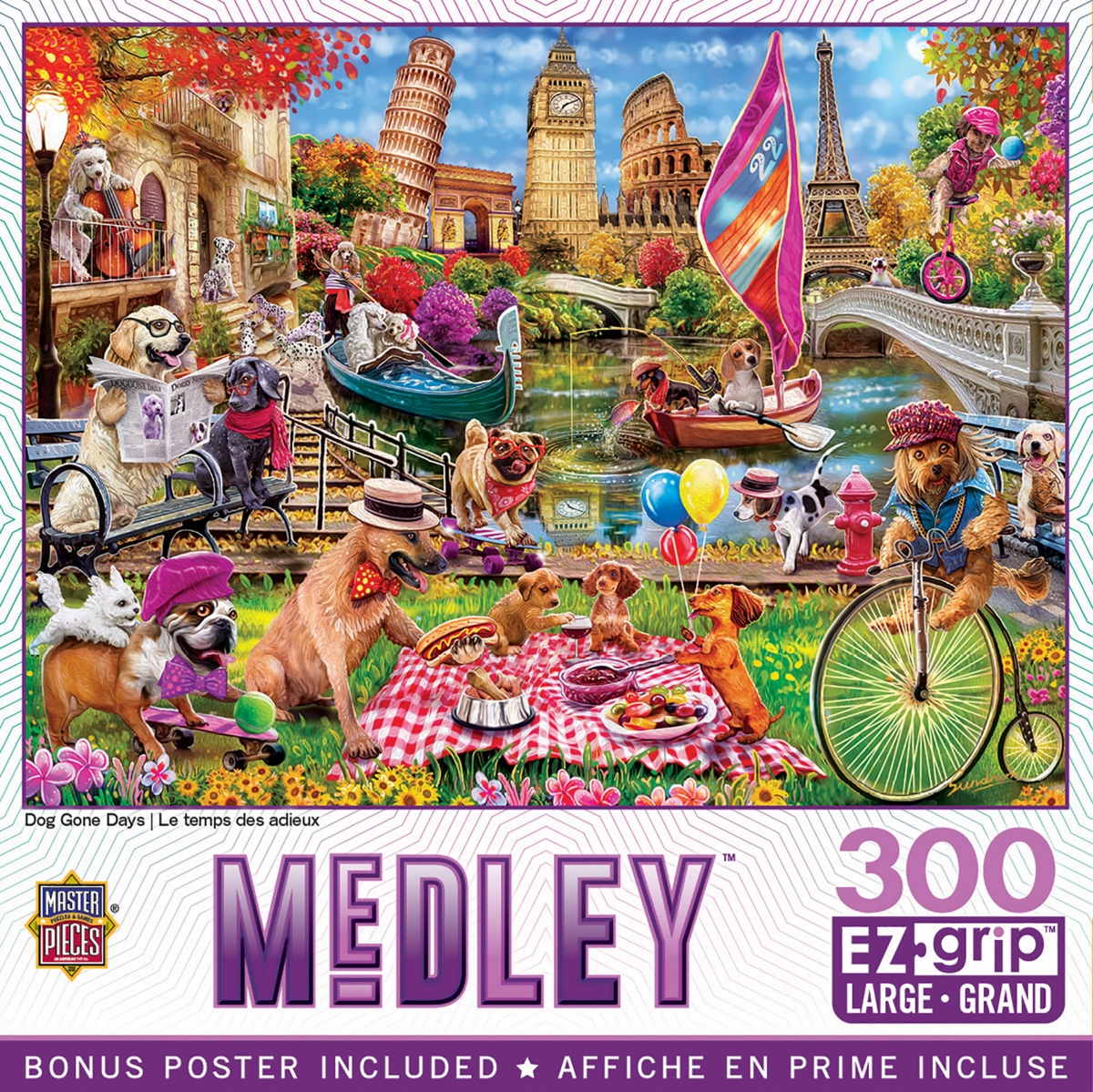 Masterpieces Medley - Dog Gone Days 300 Piece Ez Grip Jigsaw Puzzle
