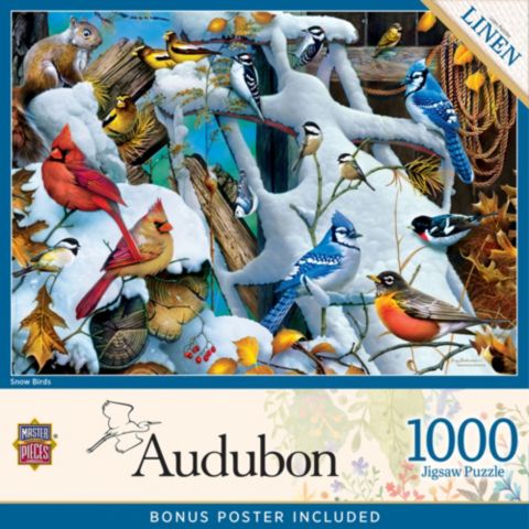 Детский пазл MasterPieces Puzzles Audubon Snow Birds 1000 Piece Puzzle, Ages 14+, цвет: Разноцветный