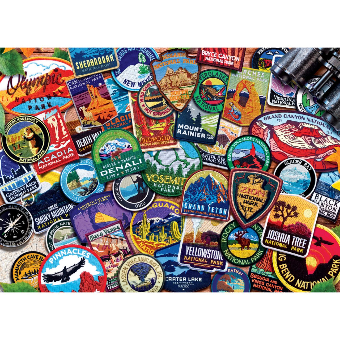 Детский пазл MasterPieces Puzzles Patches of the National Parks 1000 Piece Jigsaw Puzzle, Ages 14+, цвет: Разноцветный — фото 2