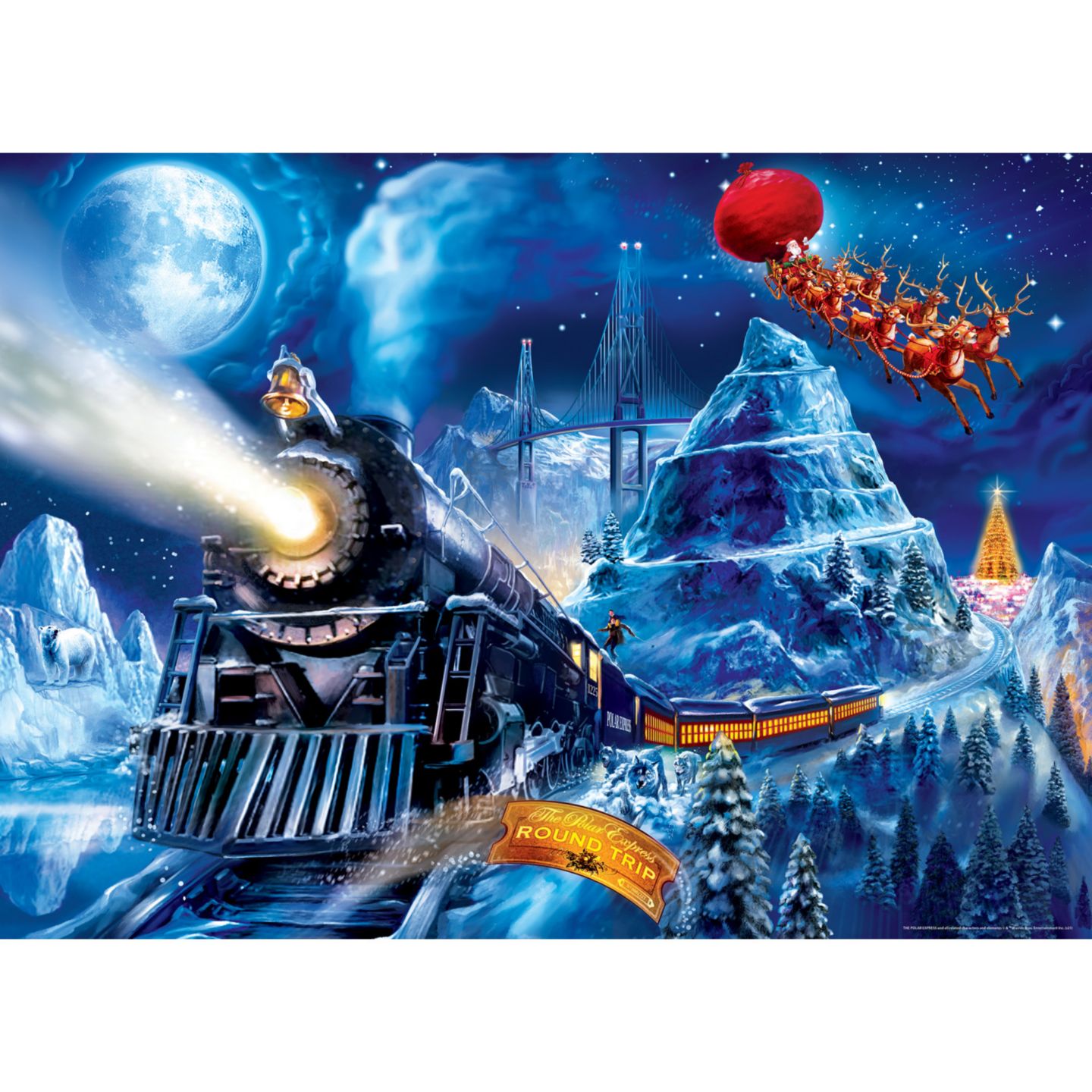 Детский пазл MasterPieces Puzzles The Polar Express Race to the Pole 1000 Piece Puzzle, от 14 лет, цвет: Разноцветный — фото 2