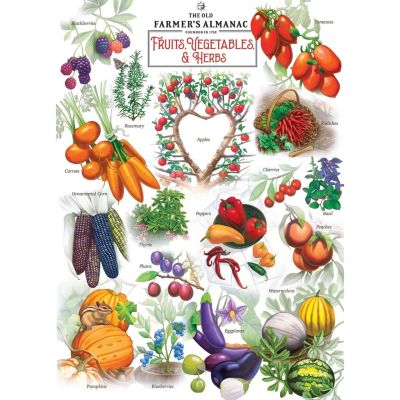 Farmer's Almanac - Fruits, Vegetables, & Herbs 1000 Piece Jigsaw Puzzle