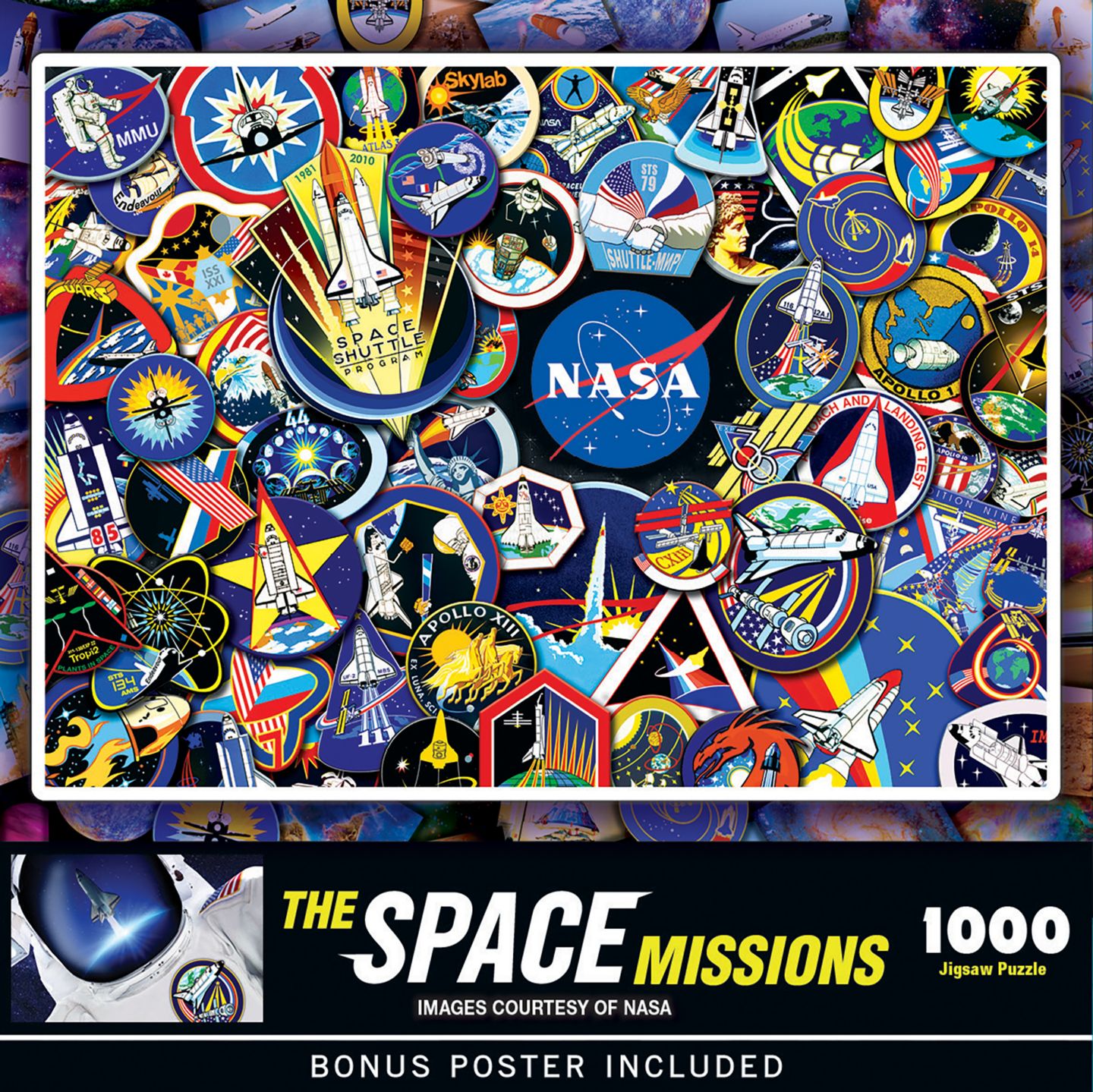 Детский пазл MasterPieces Puzzles The Space Missions 1000 Piece Puzzle, Ages 14+, цвет: Разноцветный — фото 1