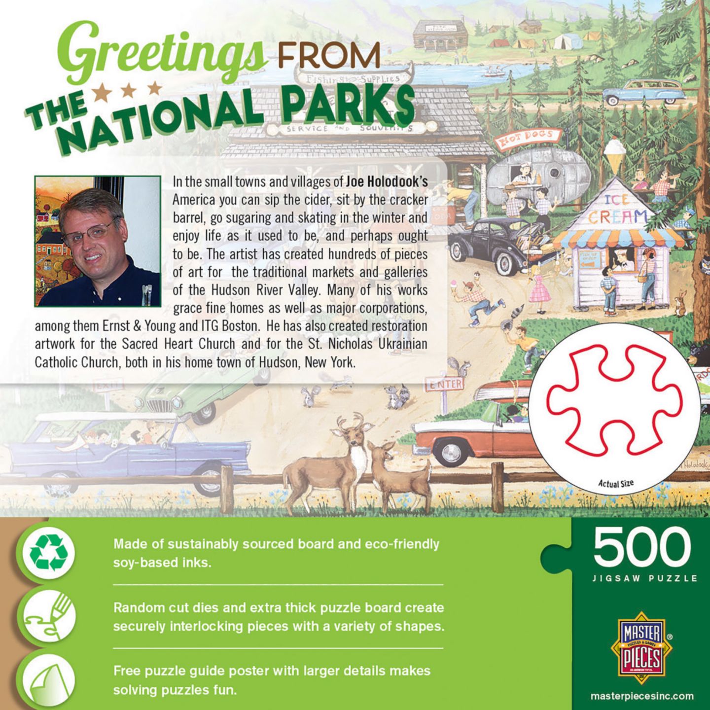 Детский пазл MasterPieces Puzzles Greetings From The National Parks - 500 Piece Jigsaw Puzzle, цвет: Разноцветный — фото 3