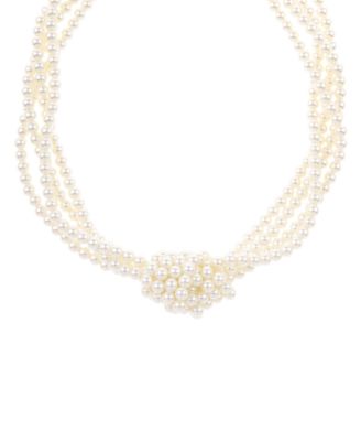 Imitation Pearl Knotted Multi-Row Strand Necklace, 19" + 2" extender, Created for Macy's