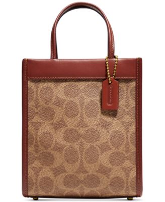 Coach Mini Cashin Tote In authentic Signature Canvas