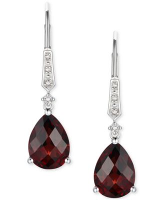 Gemstone (3-3/4 ct. t.w.) and Diamond Accent Birthstone Drop Earrings in Sterling Silver